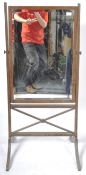 20TH CENTURY EDWARDIAN MAHOGANY X-FRAMED CHEVAL MIRROR