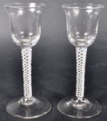 MATCHING PAIR OF 18TH CENTURY GEORGE III WINE GLASSES