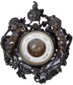 19TH CENTURY BRONZE CASED BAROMETER