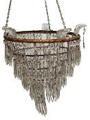 SET OF EARLY 20TH CENTURY FACET GLASS LIGHTING