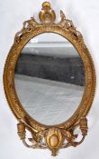 19TH CENTURY GESSO GIRANDOLE WALL MIRROR