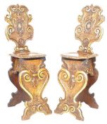 PAIR OF 19TH CENTURY ITALIAN SGABELLO CHAIRS