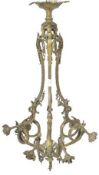 LARGE GILT BRONZE ROCOCO INFLUENCE HANGING LAMP