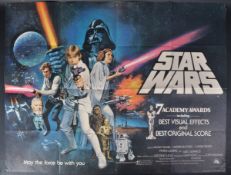STAR WARS - (1977) - ORIGINAL BRITISH QUAD CINEMA MOVIE POSTER