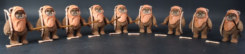 STAR WARS - X9 STAR WARS ' ENDOR ADVENTURE ' FLOCKED EWOK FIGURES