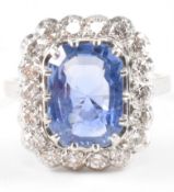 FRENCH NATURAL UNHEATED CEYLON SAPPHIRE & DIAMOND RING