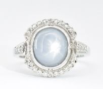 STAR SAPPHIRE DIAMOND DRESS RING