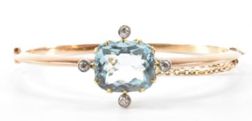 VICTORIAN GOLD AQUAMARINE & DIAMOND BRACELET