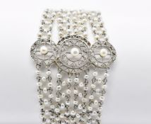 BELLE EPOQUE PEARL AND DIAMOND MESH BRACELET
