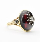 VICTORIAN GARNET & DIAMOND CABOCHON RING
