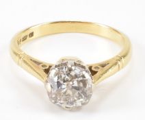 HALLMARKED 18CT GOLD & DIAMOND SOLIATIRE RING
