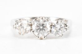 WHITE GOLD & DIAMOND THREE STONE RING