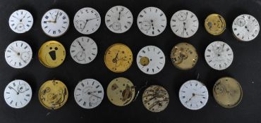 19TH CENTURY & LATE POCKET WATCH MOVEMENTS & CLOCKFACES