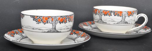 ART DECO 1920S CROWN DUCAL ORANGE TREE PART TEA SERVICE