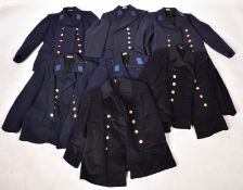 COLLECTION OF VINTAGE ROYAL NAVY WOOLEN OVERCOATS