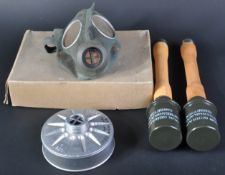 GERMAN THIRD REICH CIVILIAN RESPIRATOR & REENACTMENT GRENADES