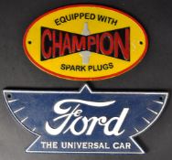 TWO CAST IRON ADVERTISING DISPLAY SIGNS