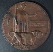 FIRST WORLD WAR DEATH PLAQUE / PENNY - HAROLD HENRY SALLORY THRUSH