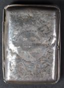 WWI INTEREST - HALLMARKED SILVER PRESENTATION CIGARETTE CASE