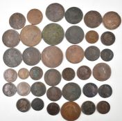LARGE COLLECTION OF 17TH CENTURY AND LATER COPPER COINS
