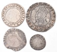 COLLECTION OF FOUR ELZABETHAN SILVER COINS