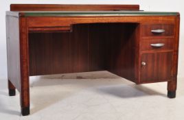 VINTAGE 20TH CENTURY OAK DESK WITH GREEN LEATHER WRITING SKIVER