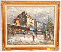 V. BERGEN - PARISIAN STREET SCENE - OIL ON CANVAS - 20TH CENTURY