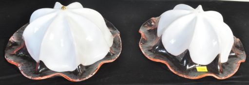 MURANO - LA MURRINA - PAIR OF SIGNED VENETIAN GLASS WALL LIGHTS