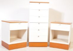 RETRO VINTAGE 20TH CENTURY 1980S TEAK & WHITE DRESSING TABLES