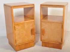 PAIR OF TRUE ART DECO WALNUT BEDSIDE CABINETS - TABLES