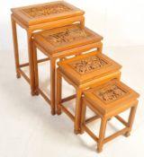 VINTAGE 20TH CENTURY CHINESE HARDWOOD NEST OF TABLES