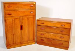 VINTAGE ART DECO STYLE GOLDEN OAK TALLBOY & CHEST OF DRAWERS
