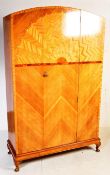 ART DECO 1930S WALNUT SUNBURST DOUBLE WARDROBE