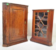 GEORGE III MAHOGANY CORNER CABINET WITH EDWARDIAN EXAMPLE