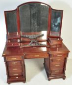 19TH CENTURY MAHOGANY TWIN PEDESTAL DRESSING TABLE