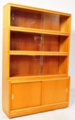 SIMPLEX - RETRO MID CENTURY OAK FOUR STACK LAWYERS BOOKCASE