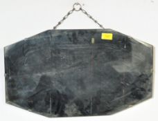 VINTAGE 1940S WALL HANGING BEVELLED MIRROR