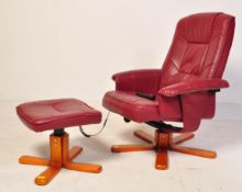 20TH CENTURY EKORNES STRESSLESS ARMCHAIR & OTTOMAN