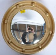 MID CENTURY REGENCY REVIVAL CONVEX GILT MIRROR