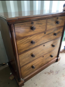 19TH CENTURY MAHOGANY CLASSICAL PILLAR CHEST OF DRAWERS