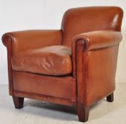 VINTAGE 20TH CENTURY LAURA ASHLEY LEATHER CLUB ARMCHAIR
