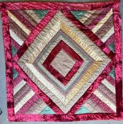 LARGE VINTAGE PATCHWORK PADDED QUILT
