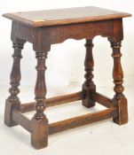 JACOBEAN REVIVAL COUNTRY OAK PEG JOINT STOOL