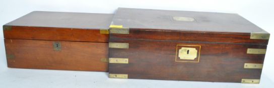 19TH CENTURY VICTORIAN MAHOGANY WRITING SLOPE WITH ANOTHER