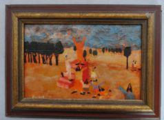 HARRY BILSON - CIRCA. 1980S OIL ON BOARD PAINTING - SURREALIST
