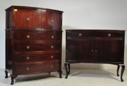 20TH CENTURY KENYAN MAHOGANY TALLBOY & LOWBOY CHEST