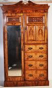 VICTORIAN WALNUT ART NOUVEAU WARDROBE COMPACTUM