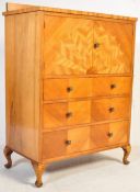 ART DECO 1930S WALNUT SUNBURST TALLBOY
