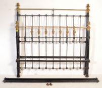 VICTORIAN 19TH CENTURY CAST IRON & BRASS BED