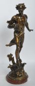 20TH CENTURY BRONZED METAL BACCHUS SCULPTURE